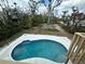 Aerial view of kidney-shaped swimming pool at 738 Harms Dr, Osprey, FL 34229