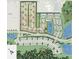 Aerial view of community layout showing homes, lakes, and streets at 8958 Daybreak St, Sarasota, FL 34241