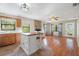 Kitchen with ample counter space, a breakfast bar and view to the living area at 11701 Marsh Head Road, Sarasota, FL 34240