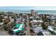 Aerial view of coastal town with beach and ocean at 1215 S Portofino Dr # 108, Sarasota, FL 34242