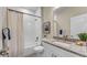 Clean bathroom with granite vanity, bathtub, and shower at 1637 Turrell St, North Port, FL 34286