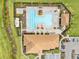 Community pool and clubhouse aerial view at 19066 Mangieri St, Venice, FL 34293