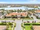 Community clubhouse and pool area aerial view at 19066 Mangieri St, Venice, FL 34293