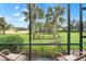 Spacious backyard with palm trees and lush green grass at 19066 Mangieri St, Venice, FL 34293