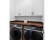 Laundry room with Samsung washer and dryer and ample storage at 19066 Mangieri St, Venice, FL 34293