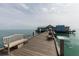 Wooden pier extending into the ocean with benches and fishing access at 210 Willow Ave, Anna Maria, FL 34216