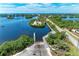 Aerial view of boat ramp and waterfront access at 360 Pine Run Dr, Osprey, FL 34229