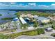 Aerial view of marina, community, and parking at 360 Pine Run Dr, Osprey, FL 34229