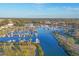 Aerial view of waterfront community and marina at 419 Yacht Harbor Dr, Osprey, FL 34229