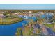 Drone view of the waterfront community and marina at 419 Yacht Harbor Dr, Osprey, FL 34229