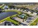 Aerial view of community pool and surrounding homes at 4649 Willow Bend Ave, Parrish, FL 34219