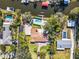 Bird's eye view of single Gathering home, pool, and canal at 504 68Th Avenue W Dr, Bradenton, FL 34207