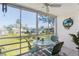 Relaxing screened porch with outdoor seating and scenic backyard view at 755 Village Cir # 203, Venice, FL 34292