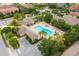 Aerial view of community pool, spa, and clubhouse at 14614 Newtonmore Ln, Lakewood Ranch, FL 34202