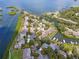 Aerial view of waterfront community with boat slips at 1519 Pelican Point Dr # 191, Sarasota, FL 34231