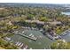 Wide aerial view of community and marina at 1519 Pelican Point Dr # 191, Sarasota, FL 34231