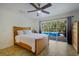 Bedroom with pool view at 3395 Hardee Dr, Venice, FL 34292