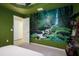 Bedroom with forest mural at 3395 Hardee Dr, Venice, FL 34292