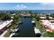 Aerial view of waterfront community with boat docks at 4108 La Costa Cv, Bradenton, FL 34210