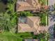 Top-down view of home with pool and landscaping at 4850 Sweetshade Dr, Sarasota, FL 34241