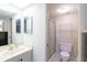 Clean bathroom with a shower and a vanity at 5940 7Th W Ave # 5940, Bradenton, FL 34209