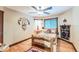 Bedroom with wooden bed frame and Native American decor at 1130 Anclote Rd Rd, Tarpon Springs, FL 34689