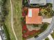 Bird's-eye view of a single story home and yard at 1212 Windward Dr, Osprey, FL 34229