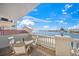 Spacious balcony overlooking the water and bridge at 166 Golden Gate Pt # 21, Sarasota, FL 34236