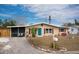 Cute ranch home with teal door, screened porch, and well-maintained lawn at 2206 25Th W Ave, Bradenton, FL 34205