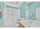 Bright bathroom with a tub-shower combo, a toilet, and a single vanity sink at 2925 122Nd E Pl, Parrish, FL 34219