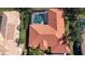 Bird's-eye view of house, pool, and surrounding landscape at 3716 Eagle Hammock Dr, Sarasota, FL 34240