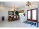 Formal dining room with chandelier, wooden table, and six chairs at 3716 Eagle Hammock Dr, Sarasota, FL 34240