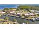 Aerial view of property featuring docks and serene water views at 4009 Catalina Dr # 178, Bradenton, FL 34210