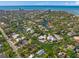 Aerial view of waterfront homes and neighborhood at 4857 Primrose Path, Sarasota, FL 34242