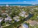 Aerial view of waterfront homes and community at 4857 Primrose Path, Sarasota, FL 34242