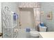 Bathroom with shower/tub combo and white vanity at 5532 Country Club Way, Sarasota, FL 34243