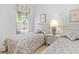 Bright bedroom with two twin beds, nightstand, and window at 5532 Country Club Way, Sarasota, FL 34243