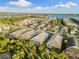 Aerial view of a neighborhood with various architectural styles at 883 Seascape Pl, Sarasota, FL 34240