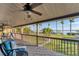 Relaxing waterfront deck with seating area and beautiful water views at 10106 46Th W Ave, Bradenton, FL 34210