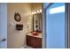 Updated bathroom with granite vanity, vessel sink, and shower at 10523 Cheval Pl, Lakewood Ranch, FL 34202