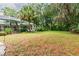 Large grassy backyard with mature trees at 1101 Anclote Blvd, Tarpon Springs, FL 34689