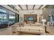 Open living room with large windows, light-colored sofa, and wood flooring at 1210 Blue Shell Loop, Sarasota, FL 34240
