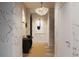 Stylish entryway showcasing unique wallpaper and a contemporary design at 33 S Palm Ave # 1601, Sarasota, FL 34236
