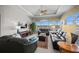 Relaxing living room with leather furniture and large windows at 4790 Sweetshade Dr, Sarasota, FL 34241