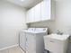 Laundry room with washer, dryer, and utility sink at 5062 Flagstone Dr, Sarasota, FL 34238