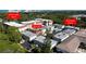 Aerial view showcasing unit location, pool, and proximity to beach and downtown at 521 W Venice Ave # 22, Venice, FL 34285
