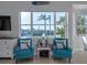 Cozy living area with comfortable armchairs and water views at 114 Gull Dr, Anna Maria, FL 34216