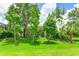 Landscaped backyard with lush greenery at 11662 Old Cypress Cv, Parrish, FL 34219