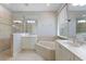 Bathroom features a large garden tub and separate shower at 11662 Old Cypress Cv, Parrish, FL 34219