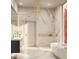 Spa-like bathroom with marble finishes and a freestanding tub at 1305 4Th St # 403B, Sarasota, FL 34236